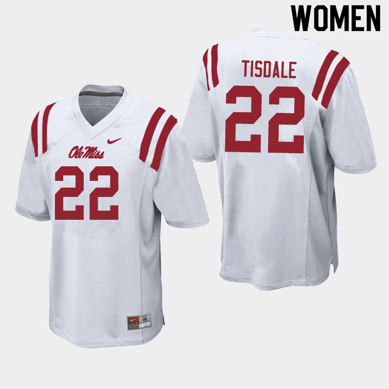 Tariqious Tisdale Ole Miss Rebels NCAA Women's White #22 Stitched Limited College Football Jersey GMK3858RT